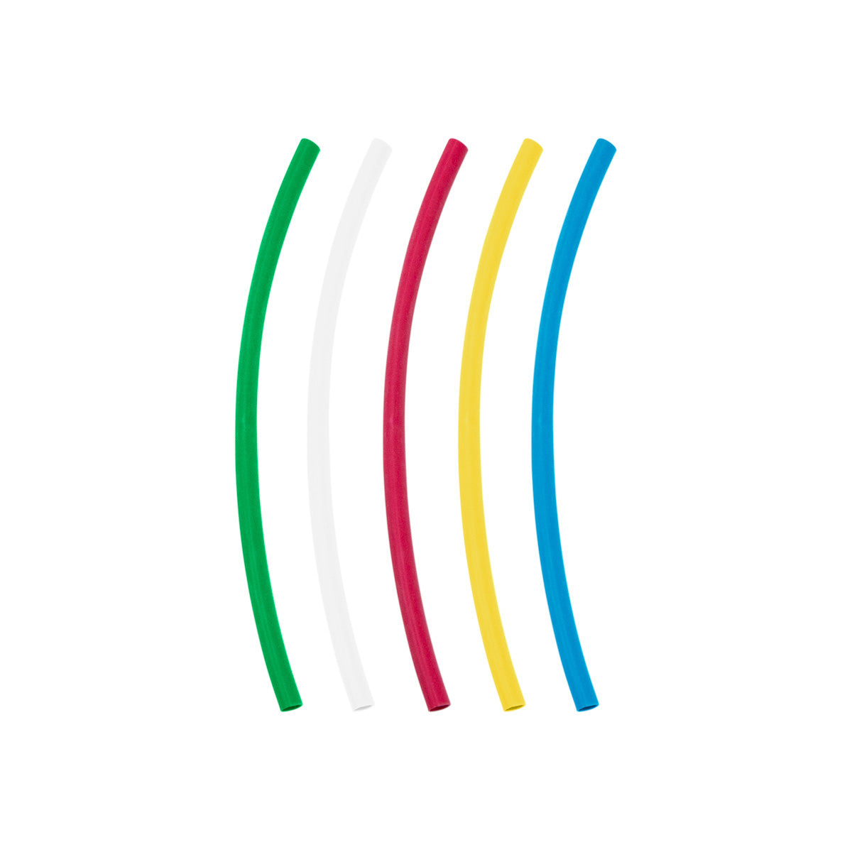 Assorted 1/8" Blue,Clear,Green,Red,Yellow Heat Shrink Tubing, 4" Long (10-Pack)
