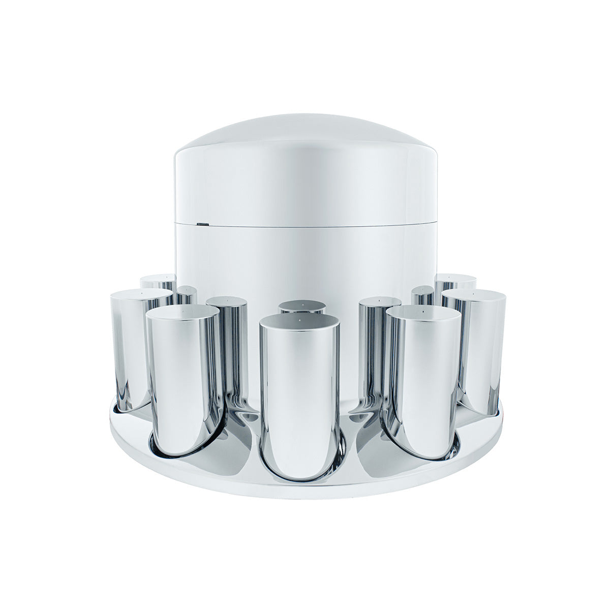 Chrome Plastic Extra Tall Rear Axle Cover With 33mm Thread-On Tall Cylinder Nut Covers