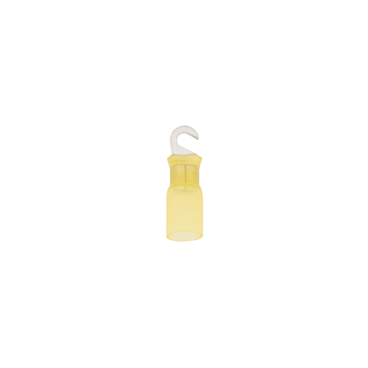 12-10 AWG #10 Stud CS Heat Shrink Hook Terminal - Yellow (4-Pack)