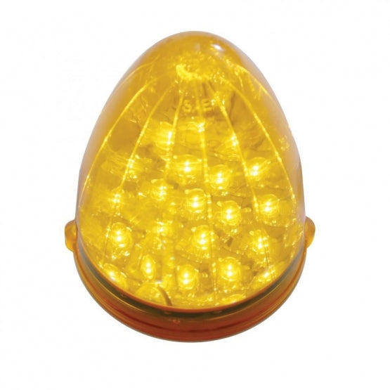 Fog Light Cover With 19 LED Reflector Light & Visor For 2007-17 KW T660 (Passenger) - Amber LED/ Clear Lens