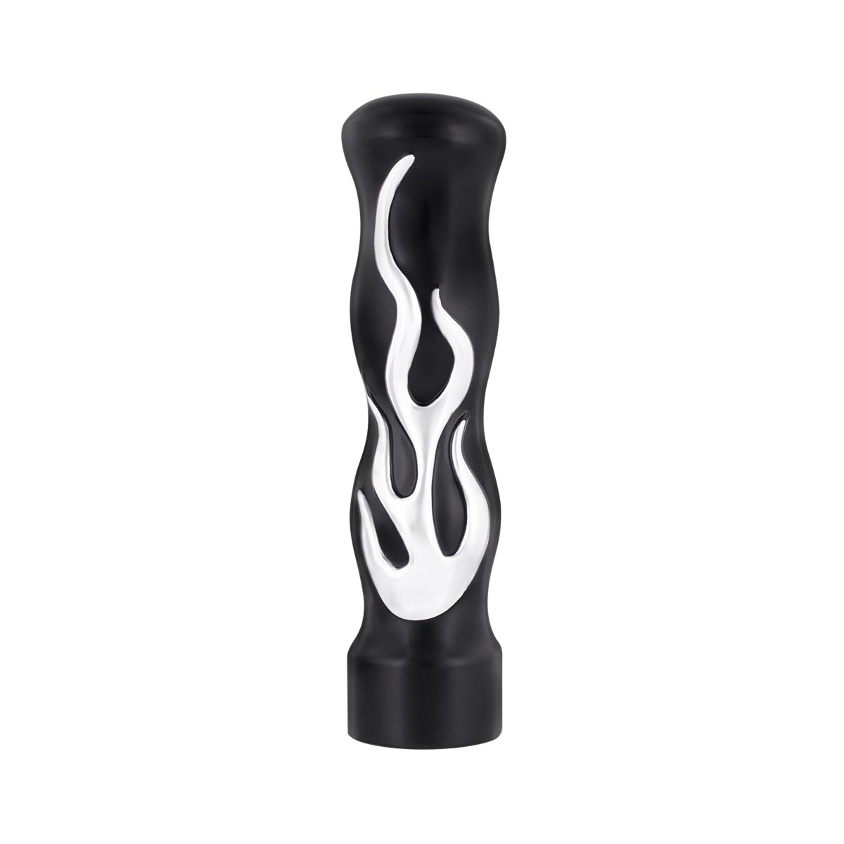 1/2"-13 Thread On Flame Gearshift Knob - Black With Chrome Flame