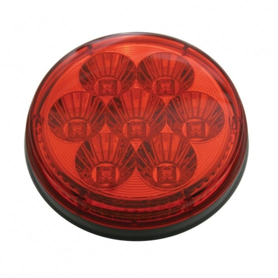 7 LED 4" Round Reflector Light (Stop, Turn & Tail) - Red LED/Red Lens (Bulk)