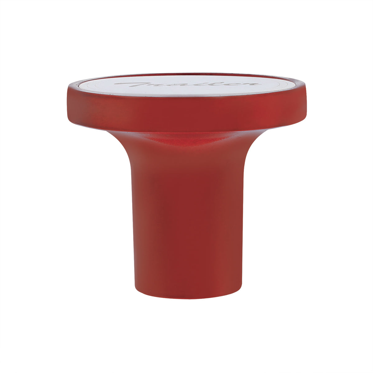 Aluminum Screw-On Air Valve Knob With Stainless Trailer Plaque - Candy Red