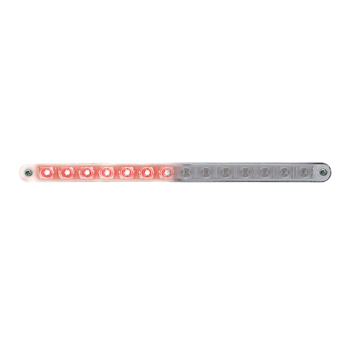 14 LED 12" Sequential Light Bar With Bezel - Red LED/Clear Lens