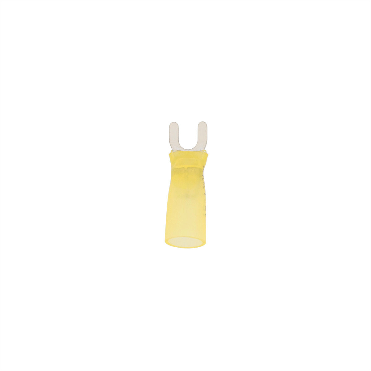 12-10 AWG #8 Stud CS Heat Shrink Spade Terminal - Yellow (10-Pack)