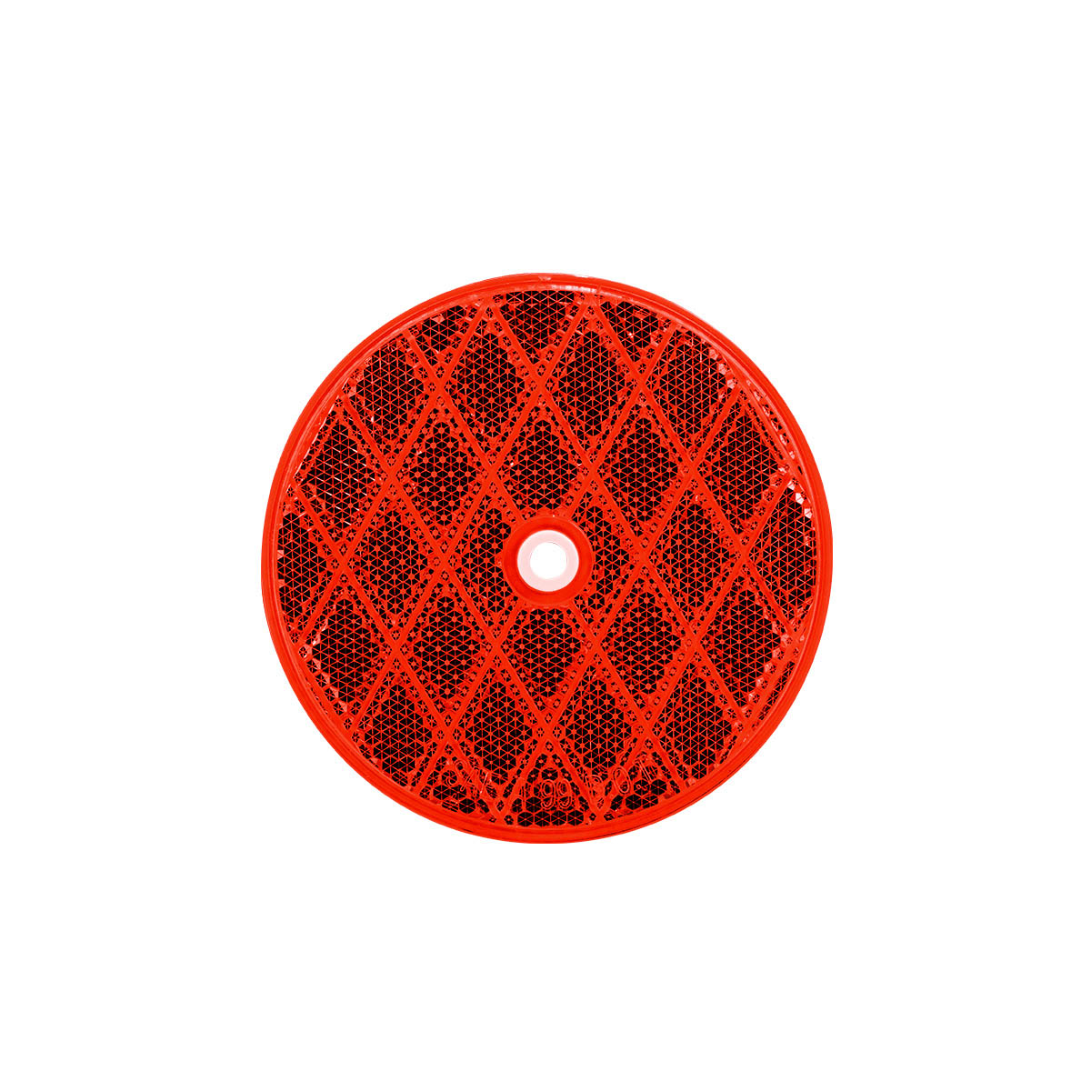 3 3/16" Round Center Bolt Reflector - Red (10 Pcs)
