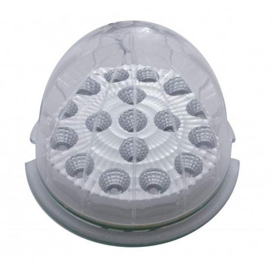 17 LED Watermelon Clear Reflector Flush Mount Kit With Low Profile Bezel - Amber LED/Clear Lens