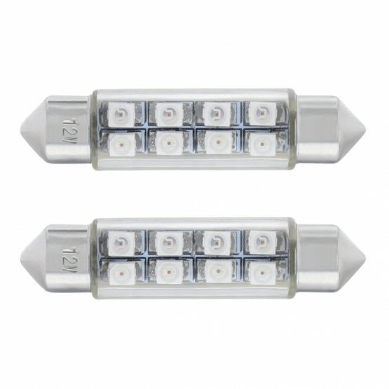 8 SMD High Power Micro LED 211-2 Dome Light Bulb - Blue (2-Pack)