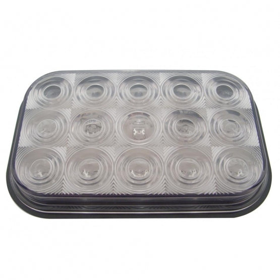 15 LED Rectangular Light (Stop, Turn & Tail) - Red LED/Clear Lens (Bulk)