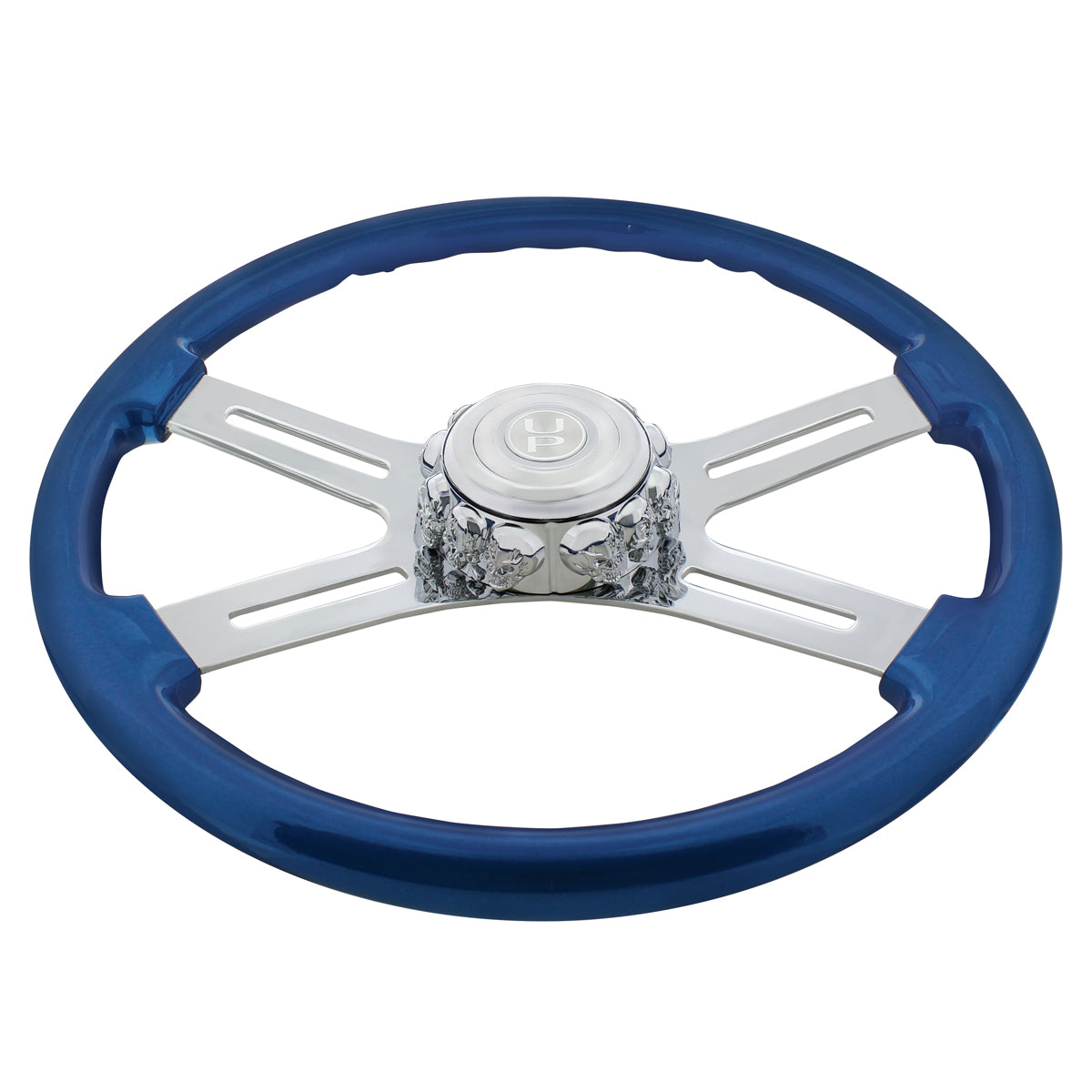 18" Color 4 Spoke Steering Wheel - Electric Blue