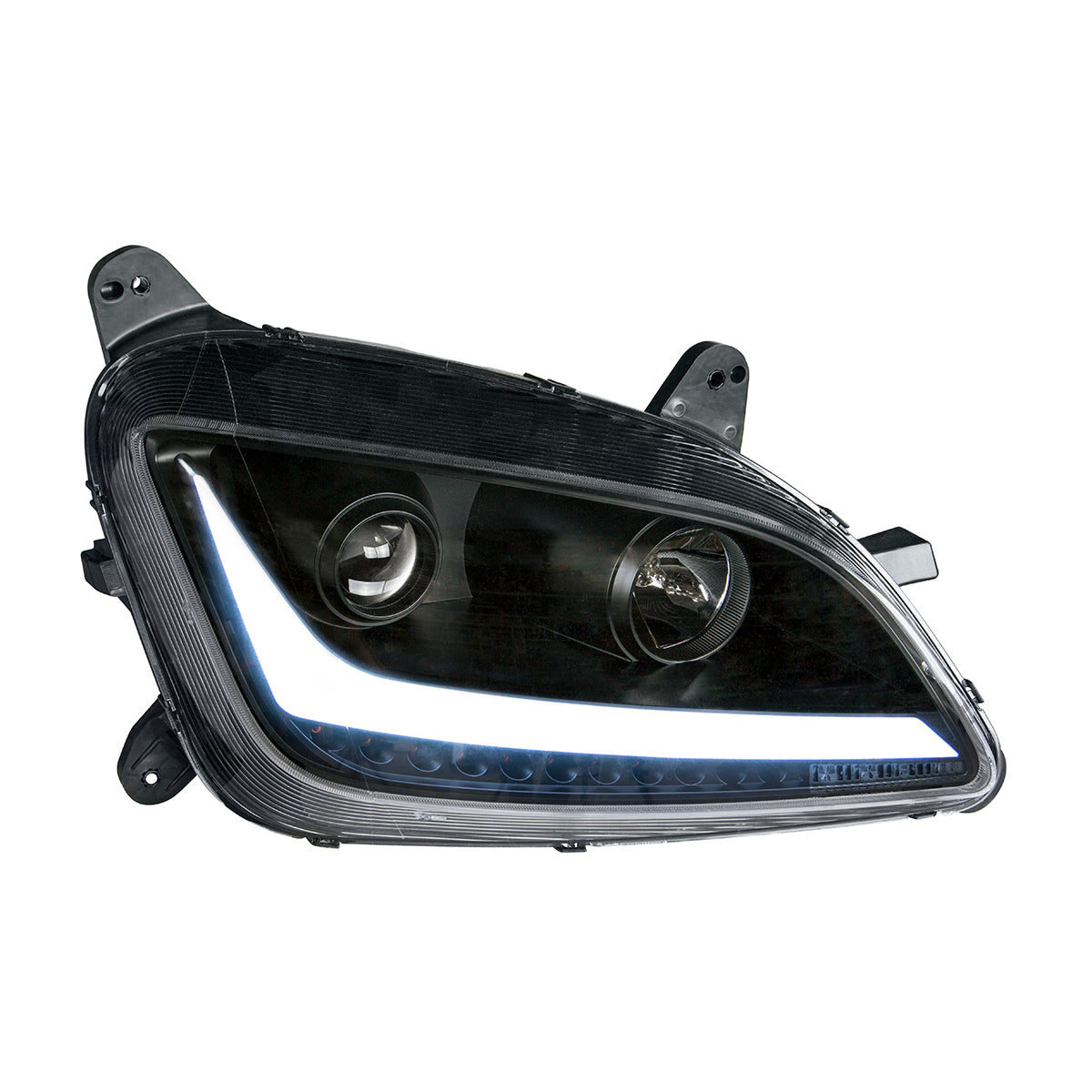 Black Projection Headlight With LED Position & Signal For 2012-2021 Peterbilt 579- Passenger