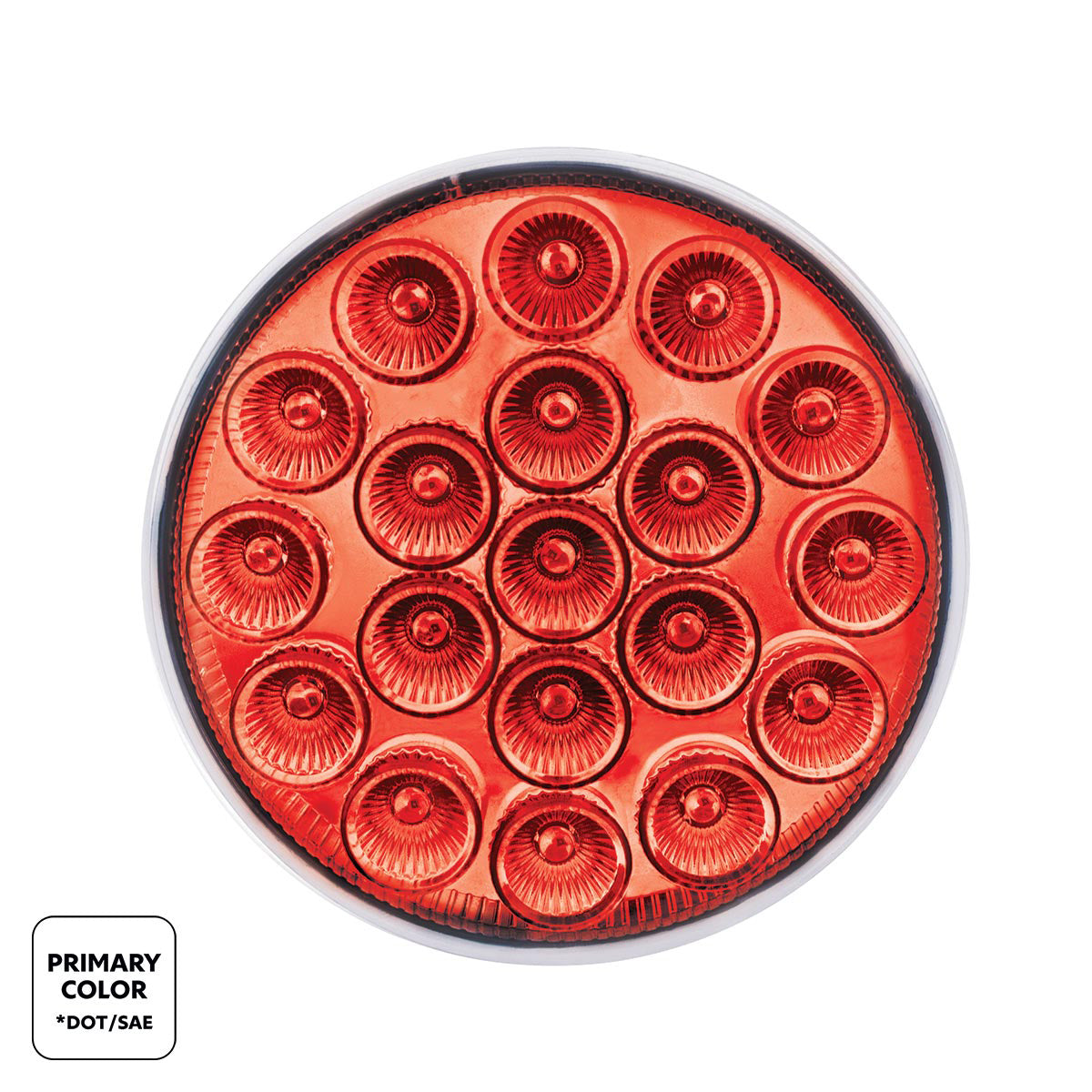 19 LED 4" Round Double Fury Light (Stop & Turn) - Red & Amber LED/Clear Lens