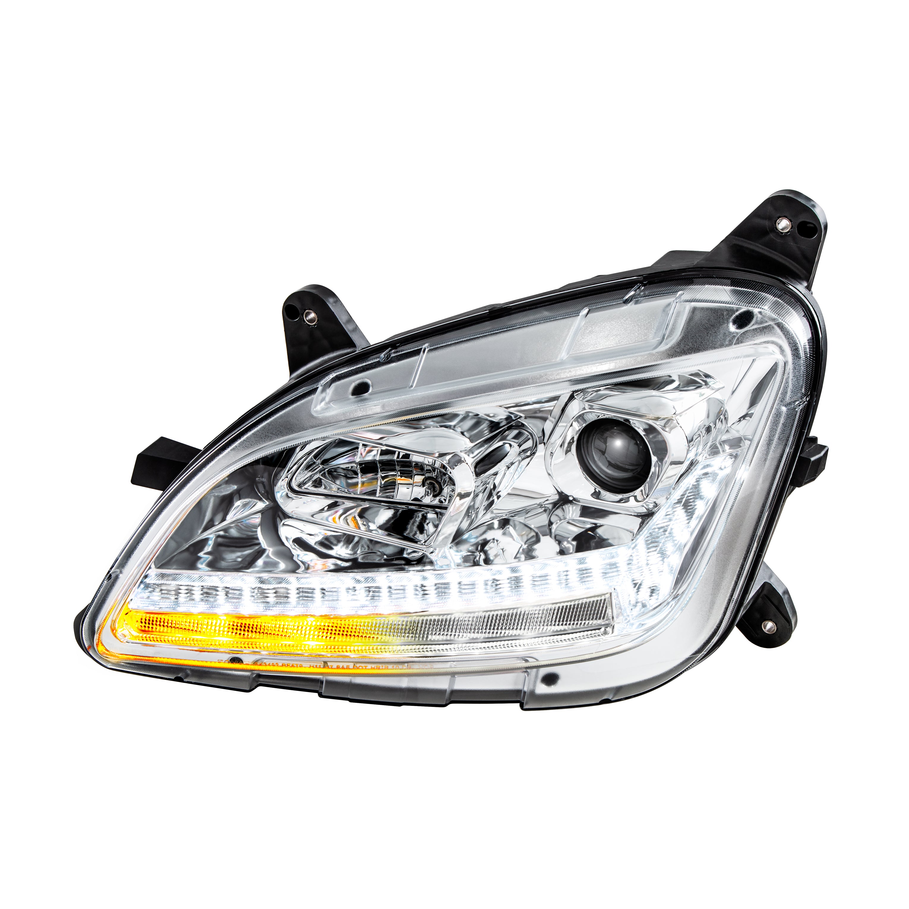 Chrome Projection Headlight With LED Sequential Turn and DRL For 2012-2021 Peterbilt 579- Driver