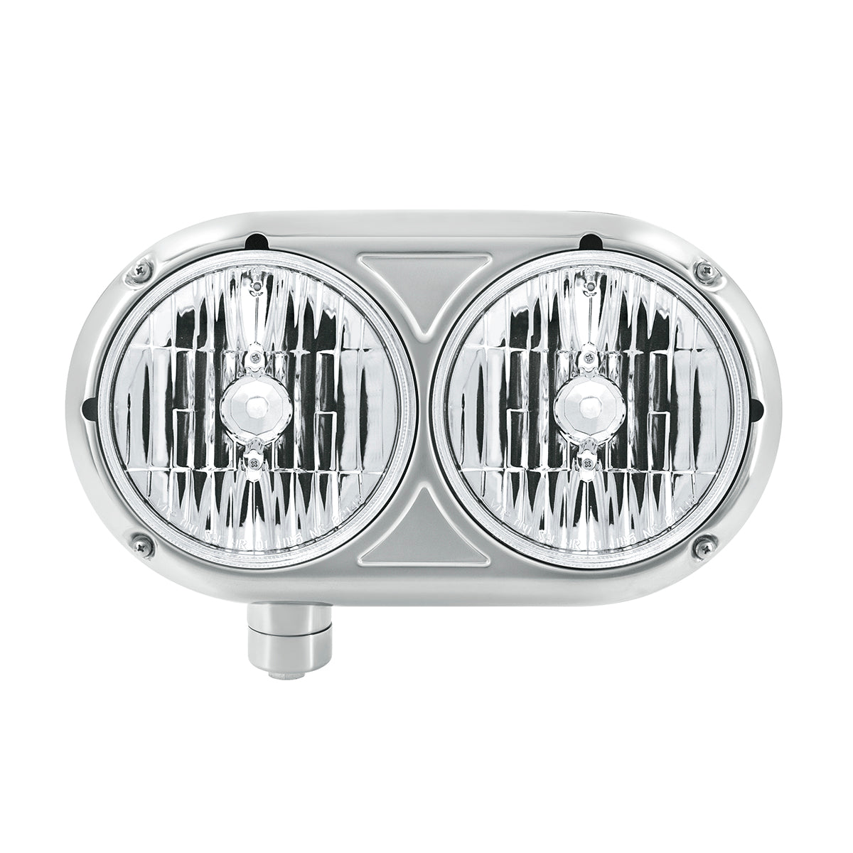 Headlight Assembly With Crystal Halogen Bulbs & 304 SS Housing For Peterbilt 359- Driver