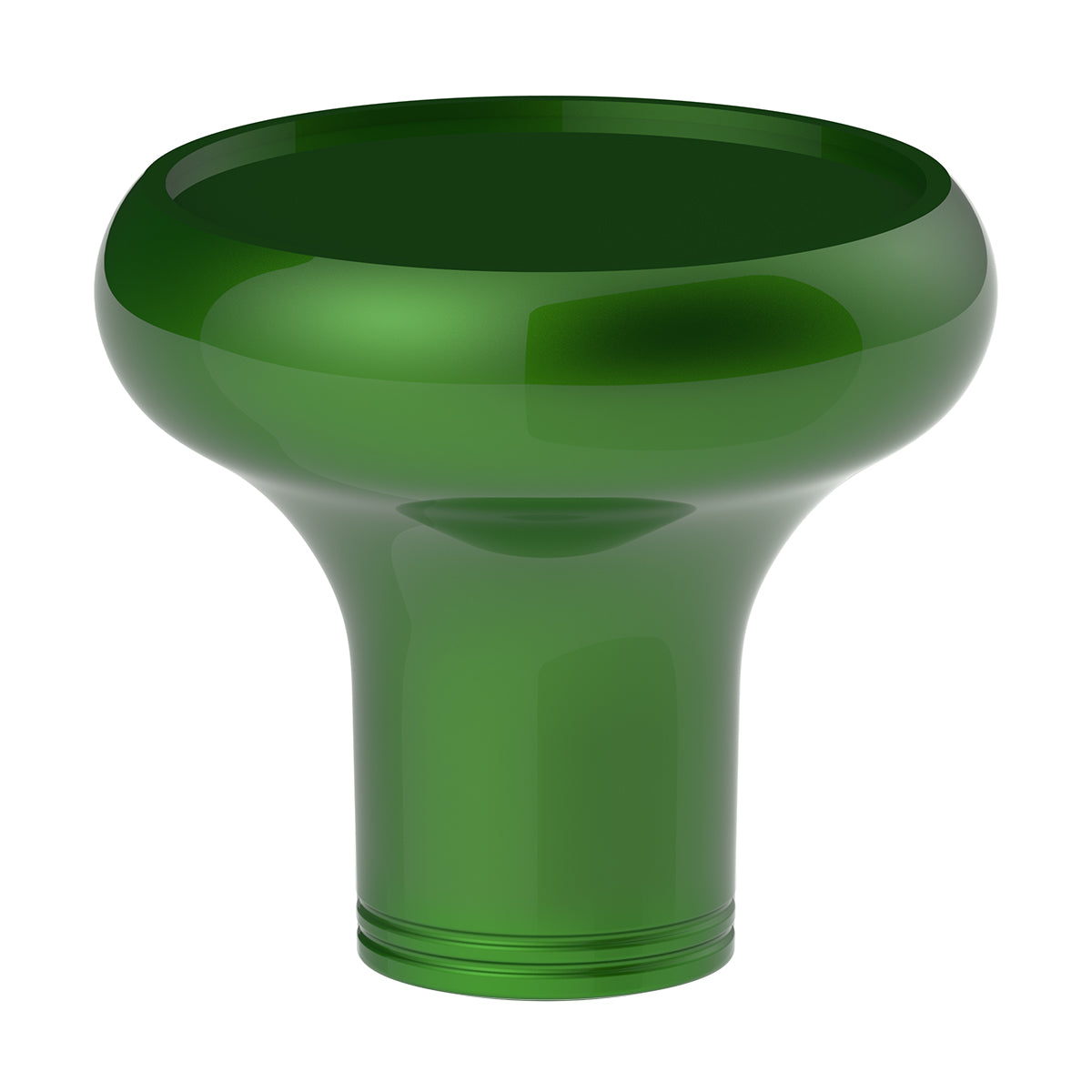 Deluxe Aluminum Screw-On Air Valve Knob With Multi-Color Glossy Tractor Sticker - Emerald Green