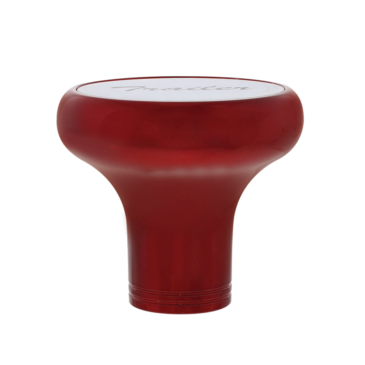 Deluxe Aluminum Screw-On Air Valve Knob With Stainless Trailer Plaque - Candy Red