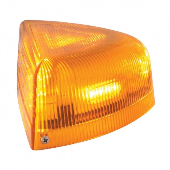 37 LED Turn Signal Light With Chrome Base For 1987-2007 Peterbilt 379/378/357- Amber LED/Amber Lens