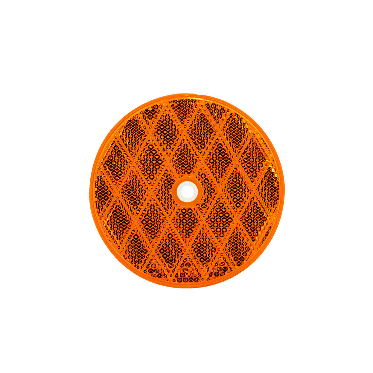 3 3/16" Round Center Bolt Reflector - Amber (10 Pcs)