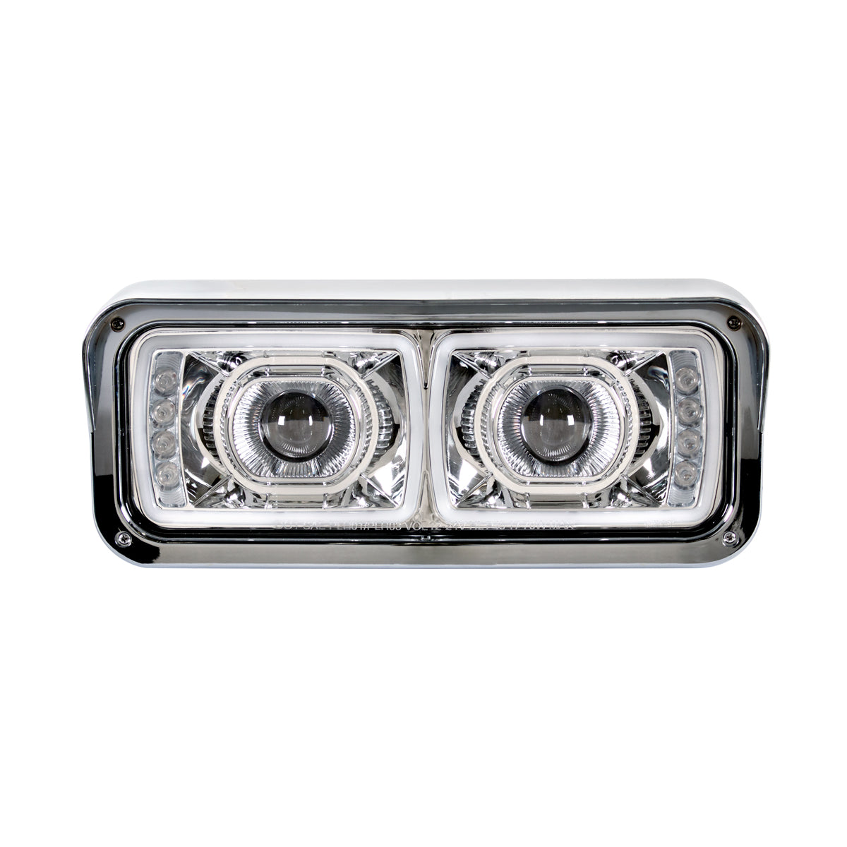 High Power LED "Chrome" Projection Headlight With LED Turn Signal & Position Light Bar - Passenger
