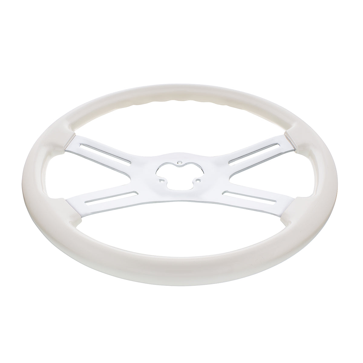 18" Candy Color 4 Spoke Steering Wheel - Pearl White