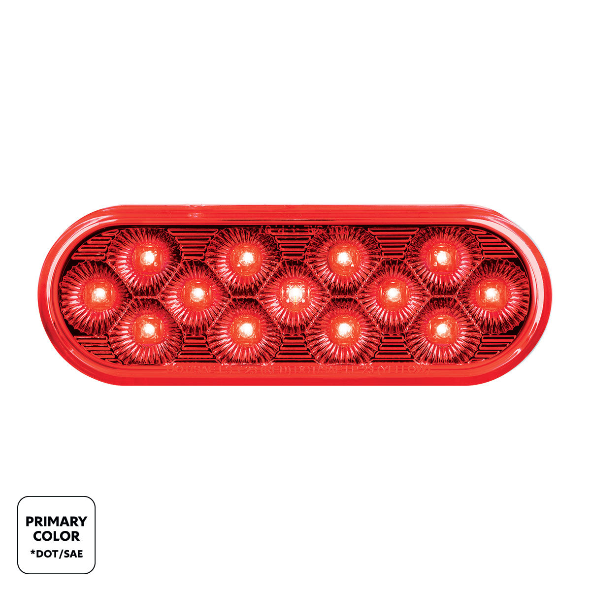 13 LED 6" Oval Double Fury Light (Stop & Turn)-Red & Green LED/Clear Lens
