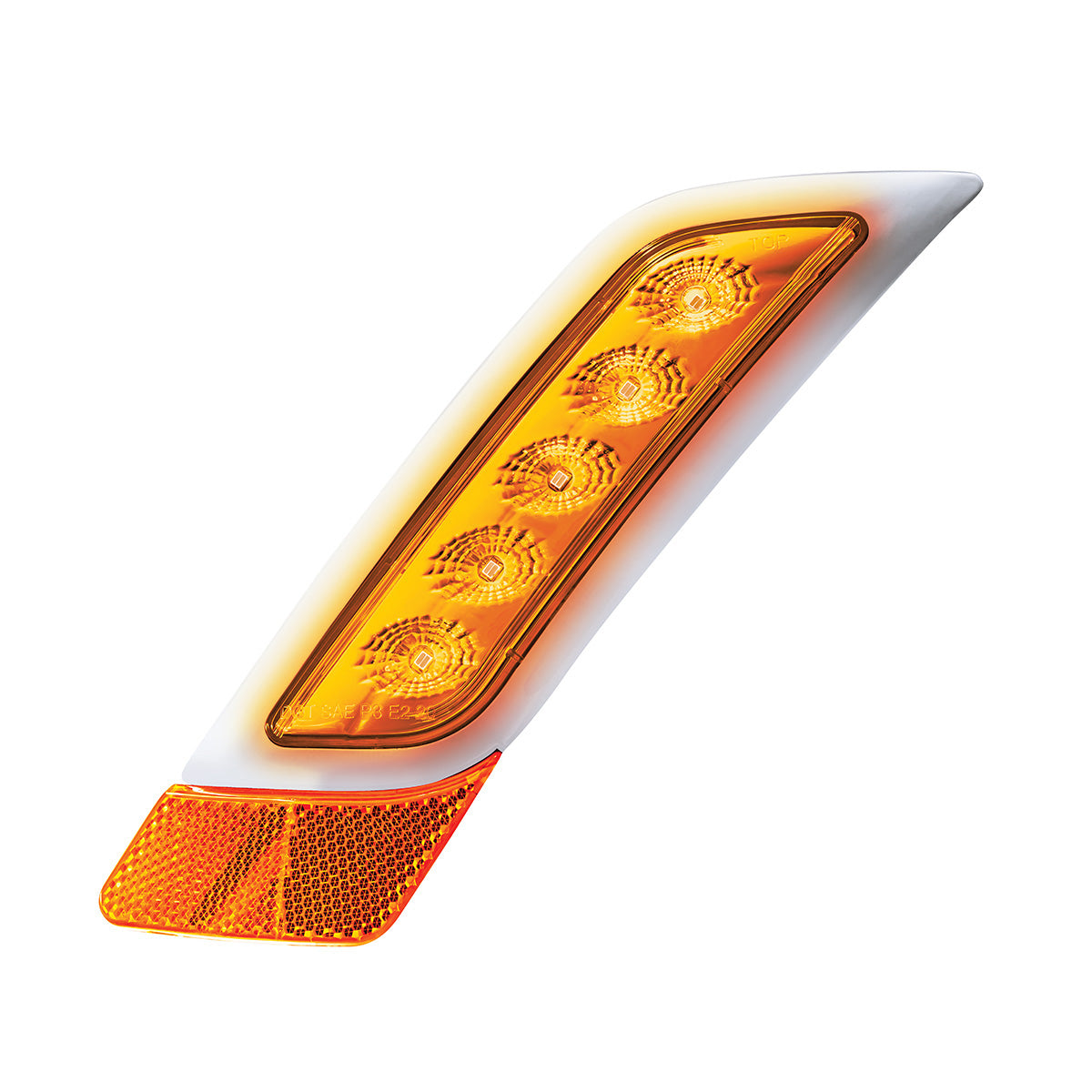 Double Fury 5 LED Fender Turn Signal Light For 2012-2021 Peterbilt 579-Amber & Blue LED,Driver