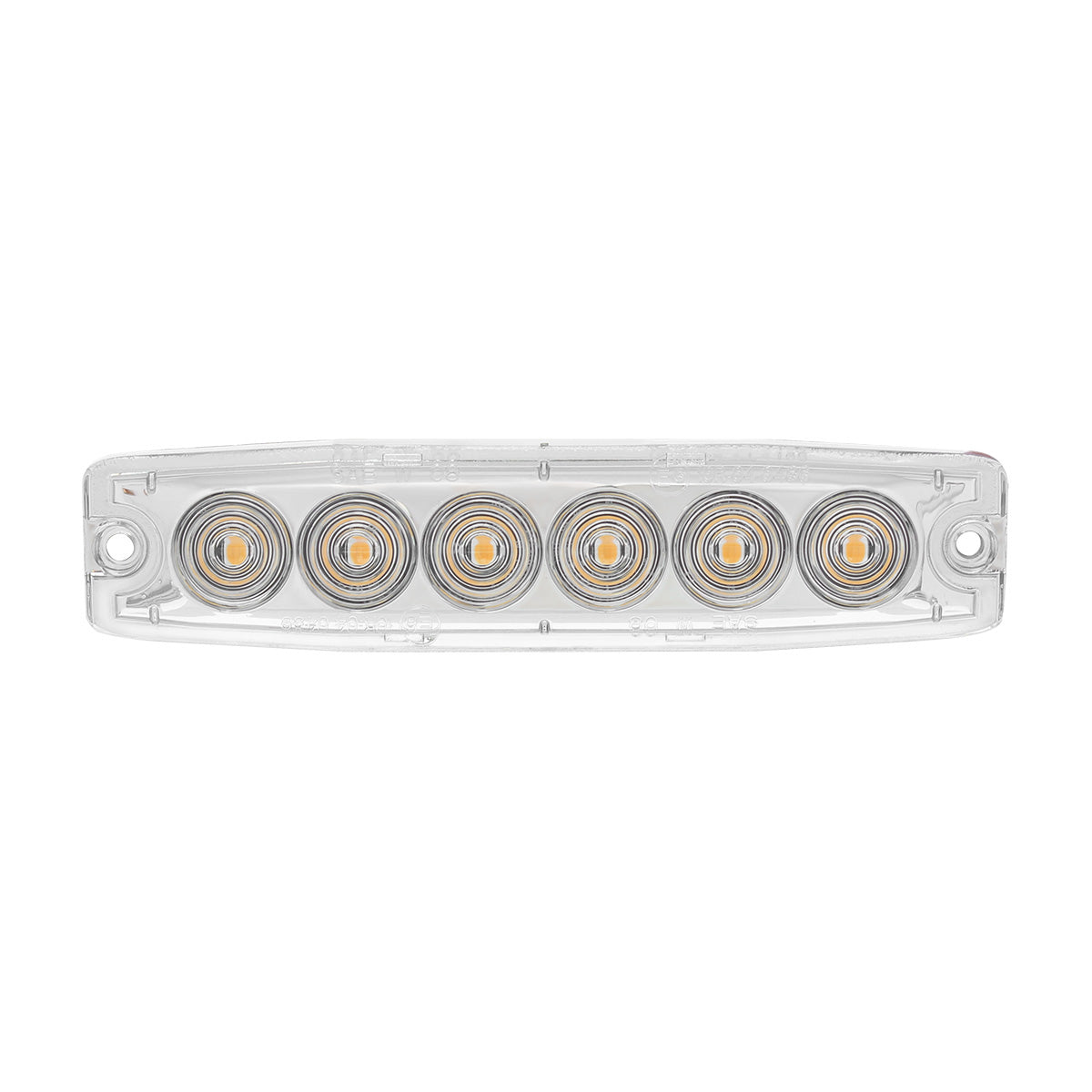 6 High Power LED Super Thin Warning Light - Amber LED/Clear Lens (Bulk)