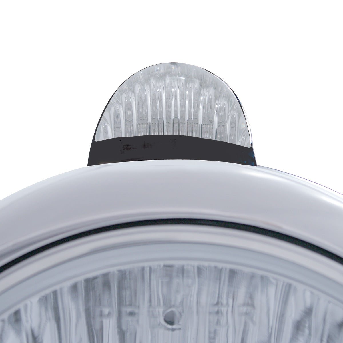 Black Guide 682-C Headlight No Bulb With Dual Mode LED Signal - Clear Lens