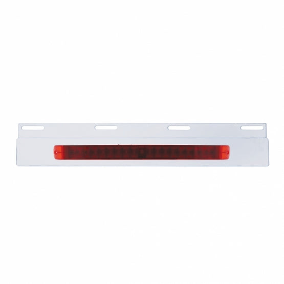 Stainless Top Mud Flap Plate With 19 LED 17" Light Bar - Red LED/Red Lens (Each)