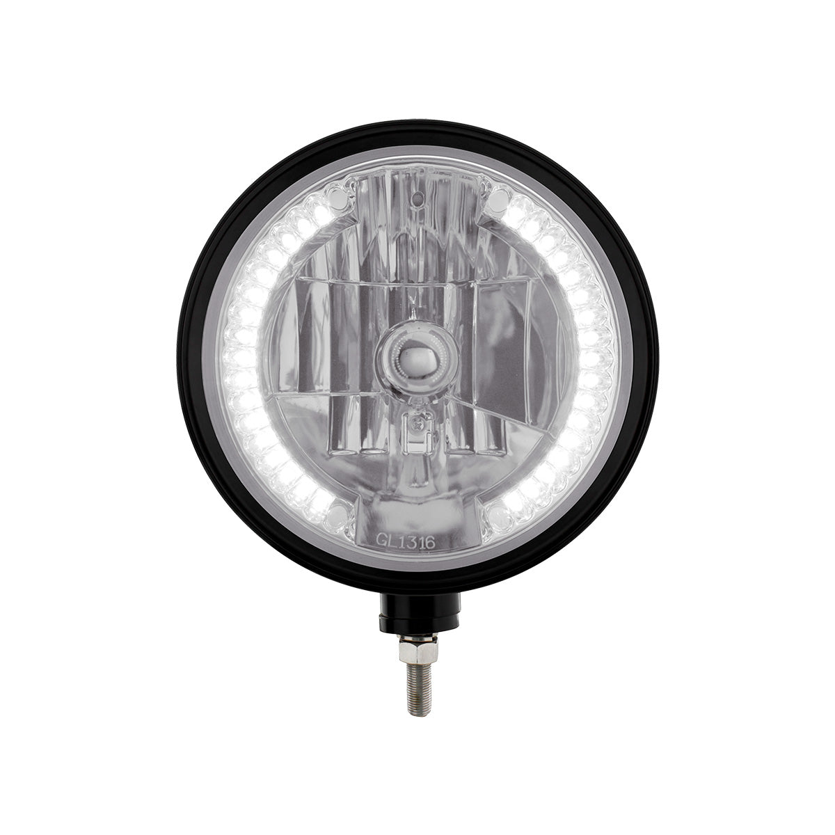 Black "Billet" Style Groove Headlight H4 Bulb With 34 White LED