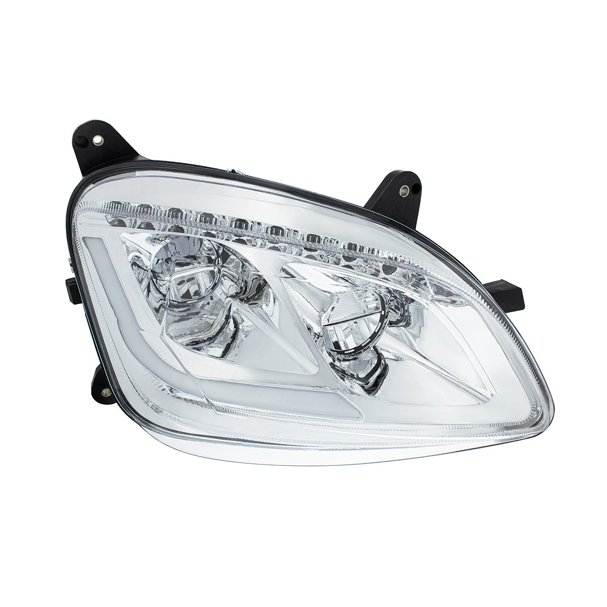 Chrome LED Headlight W/Sequential LED Turn Signal For Peterbilt 579 (2012-21) & 587 (2010-16) - Passenger