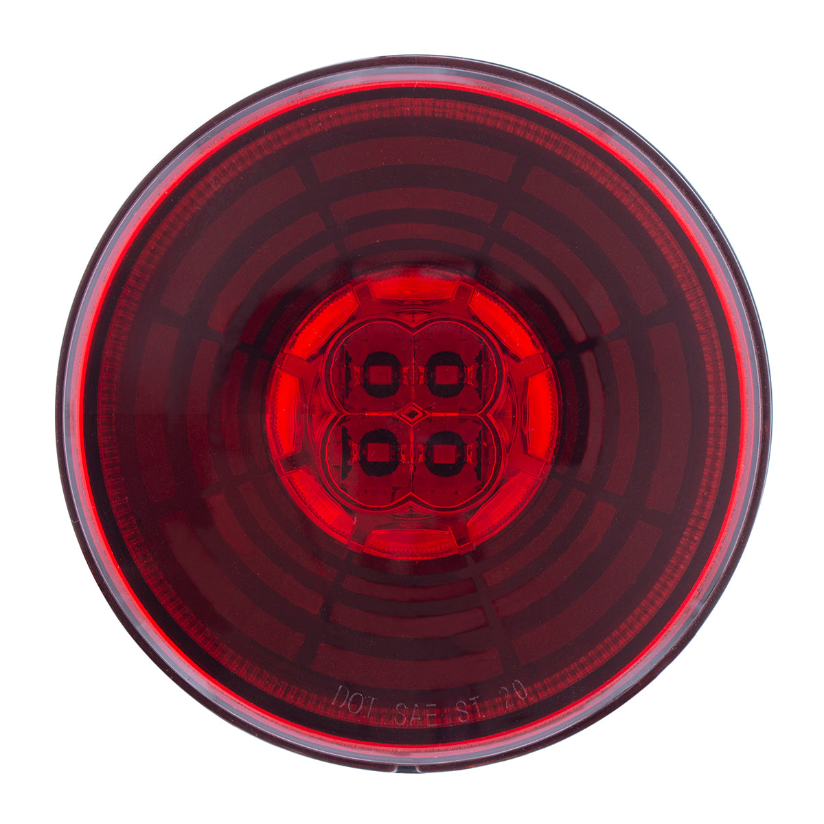 13 LED 4" Round Abyss Light (Stop, Turn & Tail) - Red LED/Red Lens