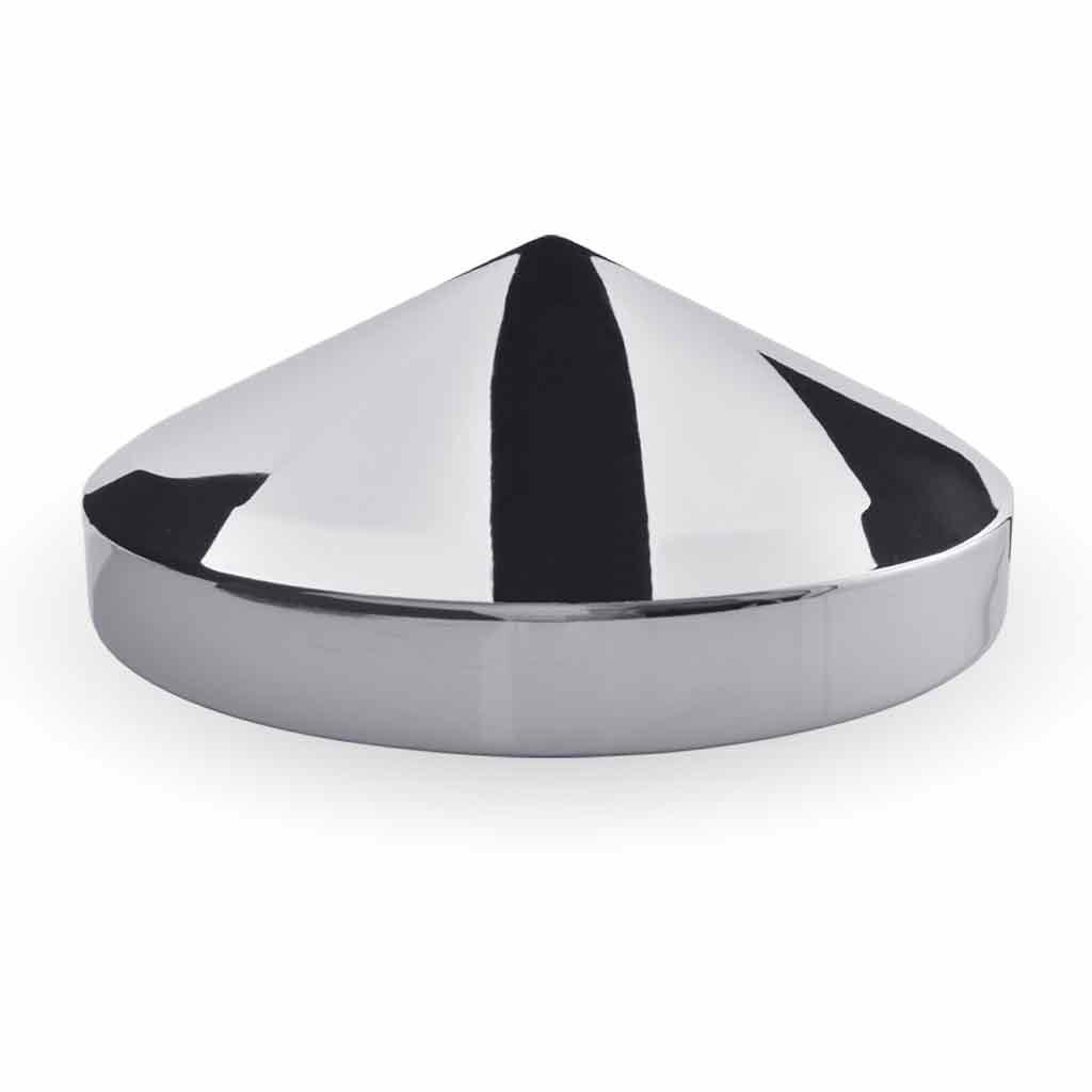 8" Diameter Chrome Metal Rear Pointed Hubcap
