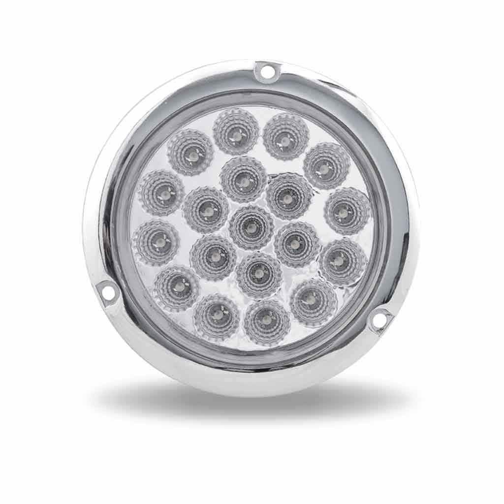 4" Clear Red Standard LED Stop, Turn & Tail Light with Flange Mount