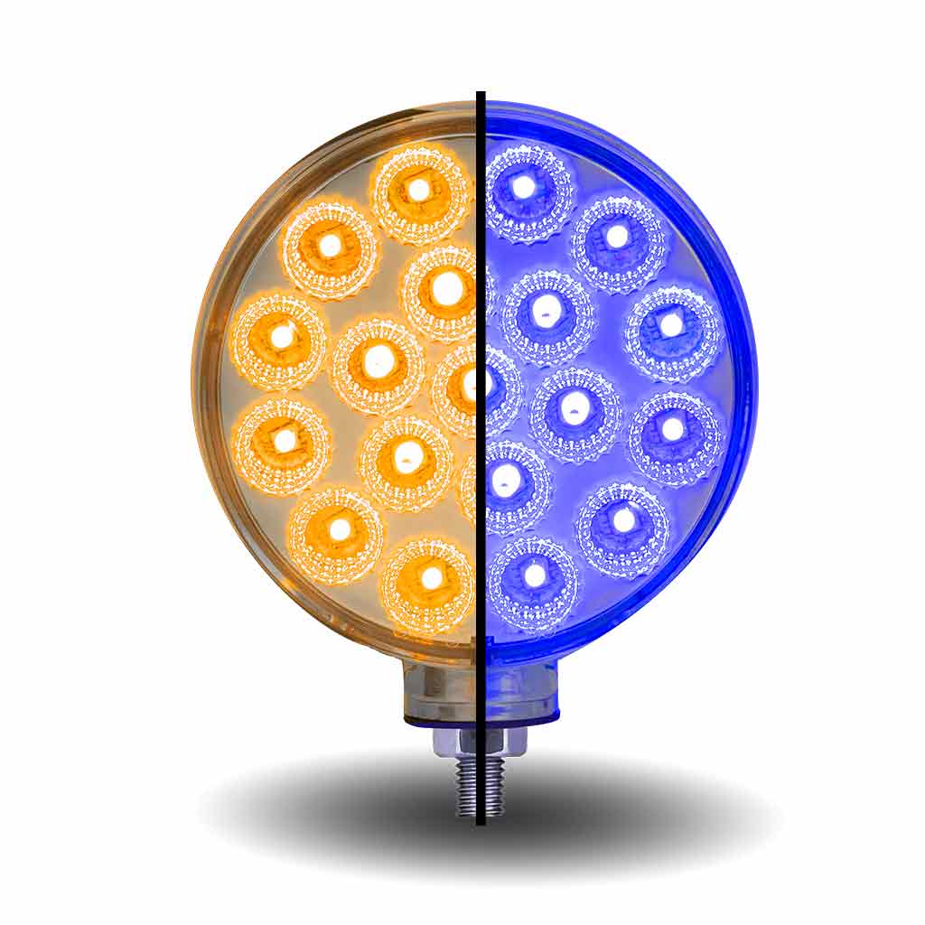 Amber / Red Turn Signal & Marker to Blue Auxiliary LED Double Face Fender Light