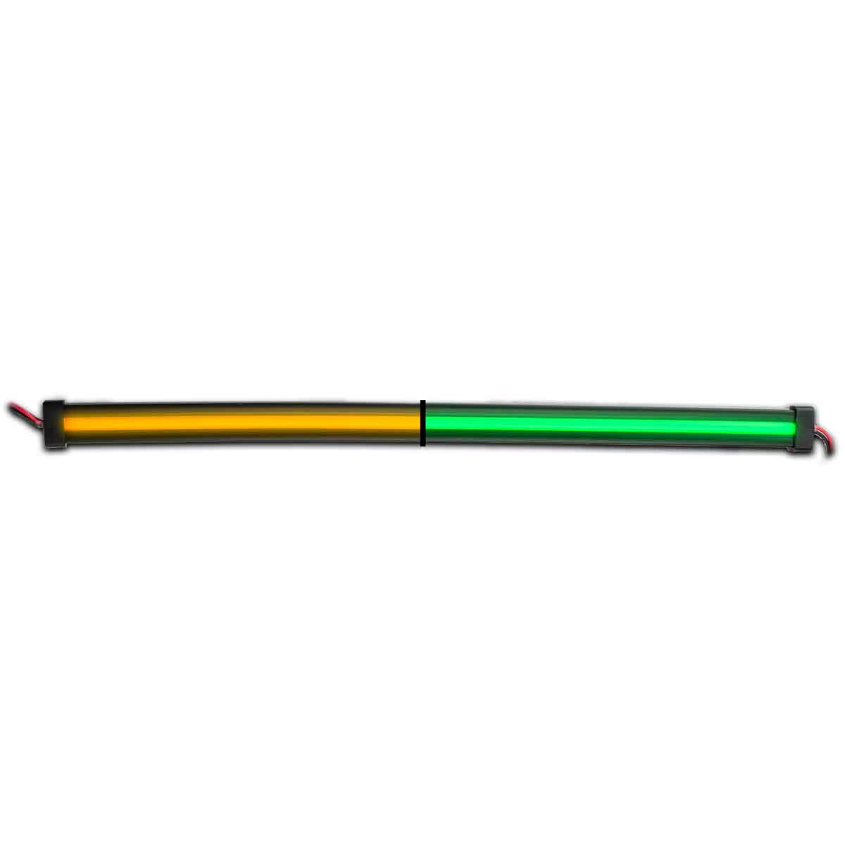 12" Glow Series Dual Strip Light - Center Shine - Amber/Green