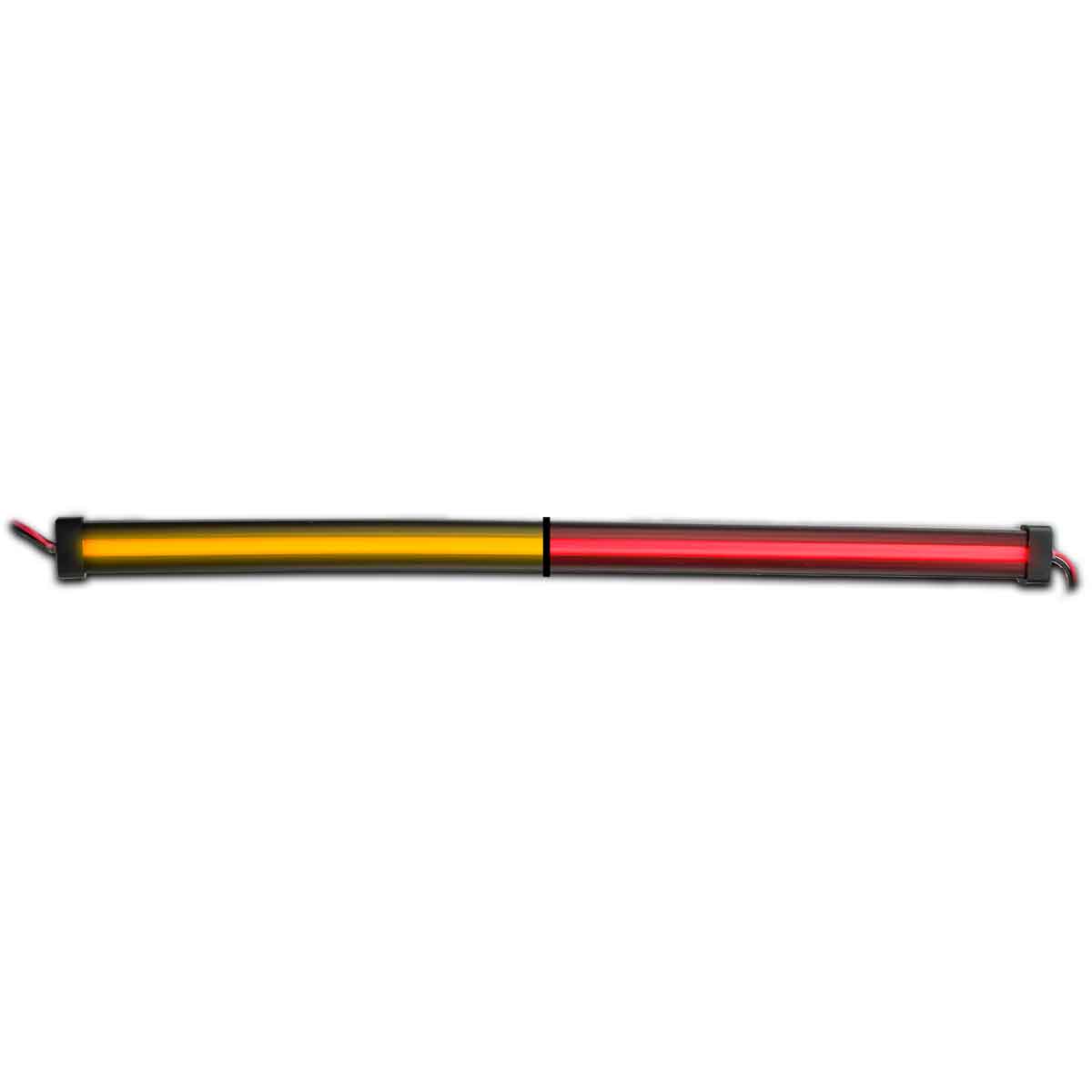 12" Glow Series Dual Strip Light - Center Shine - Amber/Red