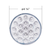 19 LED 4" Round Double Fury Light (Turn Signal) - Amber & Blue LED/Clear Lens