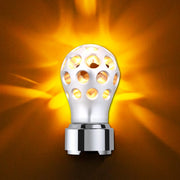 Thread-On Annodized Phoenix Style Ball Gearshift Knob With LED 9/10 Speed Adapter-Amber LED