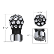 Thread-On Matte Black Phoenix Style Ball Gearshift Knob With LED 9/10 Speed Adapter-Green LED