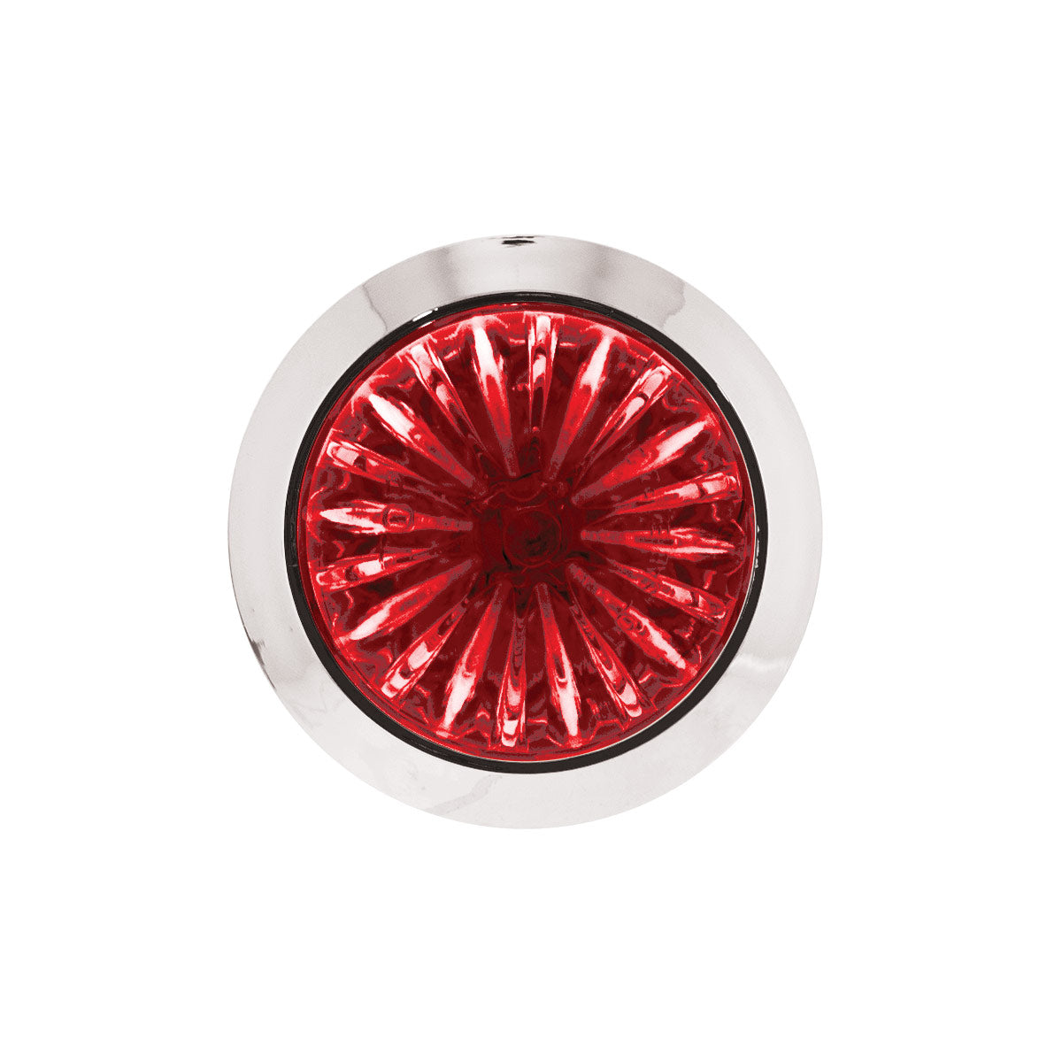 4 LED 1-1/8" Watermelon Double Fury Light With Clear Lens (Clearance/Marker) - Red & Blue LED