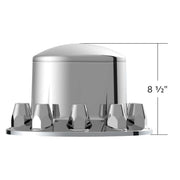 Dome Rear Axle Cover With 33mm Standard Style Push-On Nut Covers - Chrome