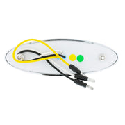 10 LED Oval Double Fury Light With Clear Lens & Chrome Bezel (Clearance/Marker) - Amber & Green LED/Clear Lens