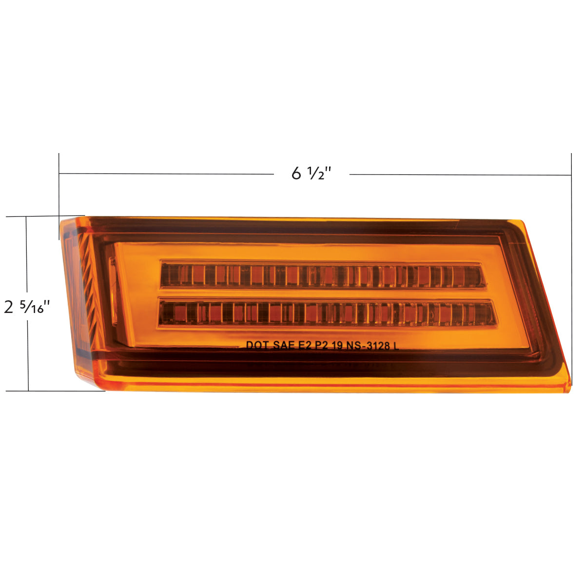 35 LED Sequential Turn Signal Light For 2018-2025 Freightliner Cascadia - Passenger - Amber LED/Amber Lens