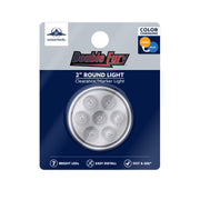 7 LED 2" Round Double Fury Light (Clearance/Marker) - Amber & Blue LED/Clear Lens