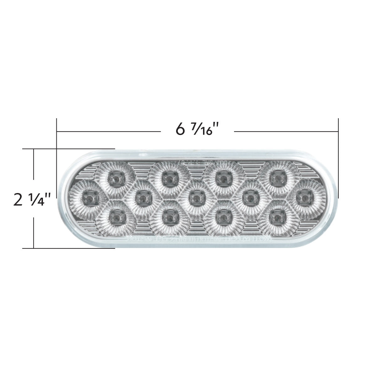13 LED 6" Oval Double Fury Light (Turn Signal)-Amber & Green LED/Clear Lens
