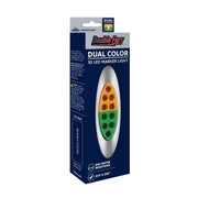 10 LED Oval Double Fury Light With Clear Lens & Chrome Bezel (Clearance/Marker) - Amber & Green LED/Clear Lens