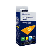 9 LED Competition Series Fender Light For 2007-2017 Kenworth T660 (Driver) -Amber LED/Clear Lens