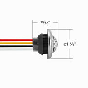 2 LED 3/4" Mini Dual Function Double Fury Light (Clearance/Marker) - Amber & Red LED/Clear Lens