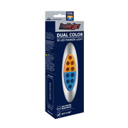 10 LED Oval Double Fury Light With Clear Lens & Chrome Bezel (Clearance/Marker) - Amber & Blue LED/Clear Lens